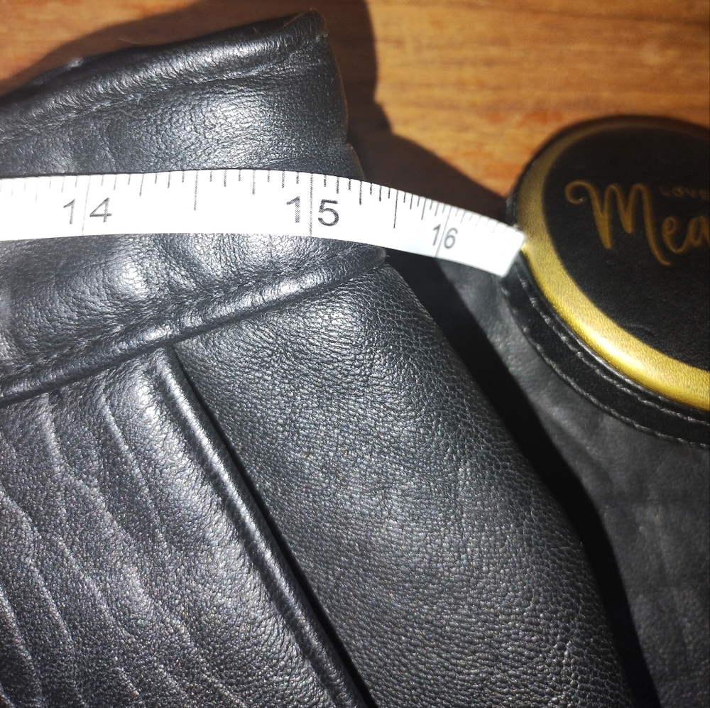 Black Genuine Leather Pants, Old Mill High Quality 15-Inch Waist 32-Inch Inseam - Picture 6 of 16